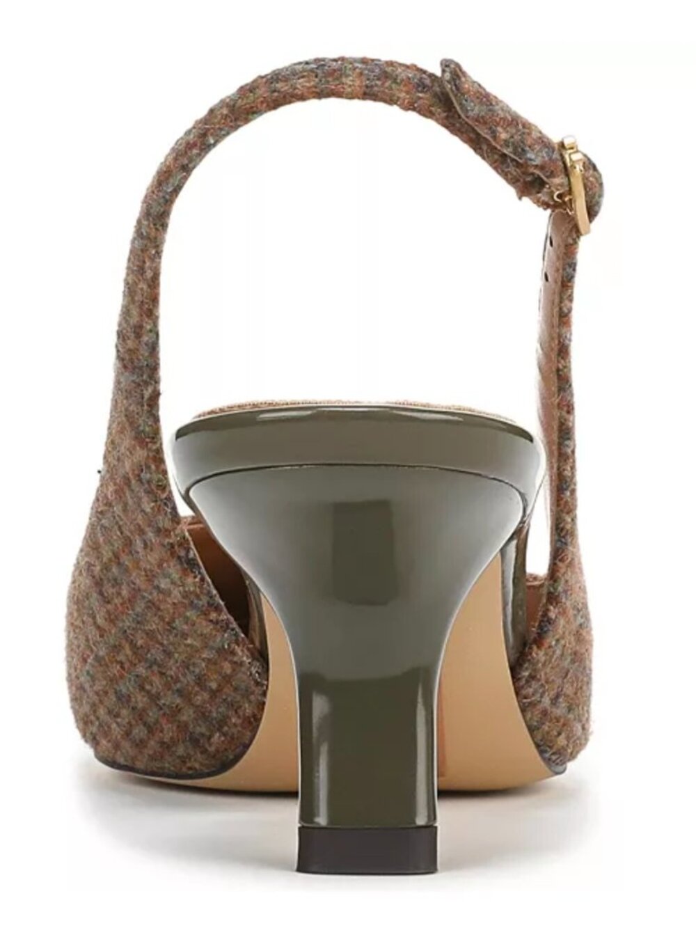 Sam Edelman Bianka Slingback Pumps Brown Plaid Fabric Women's Sizes NEW - Picture 3 of 13